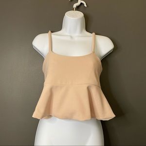 Bec & Bridge Cream Peplum Crop Top